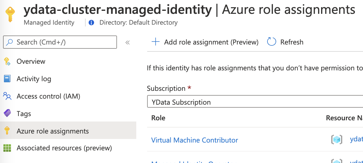 azure role assignment