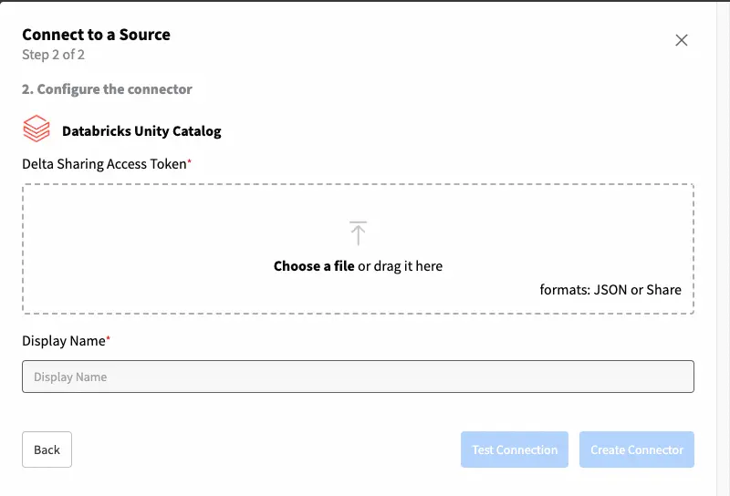 Upload Delta Sharing token