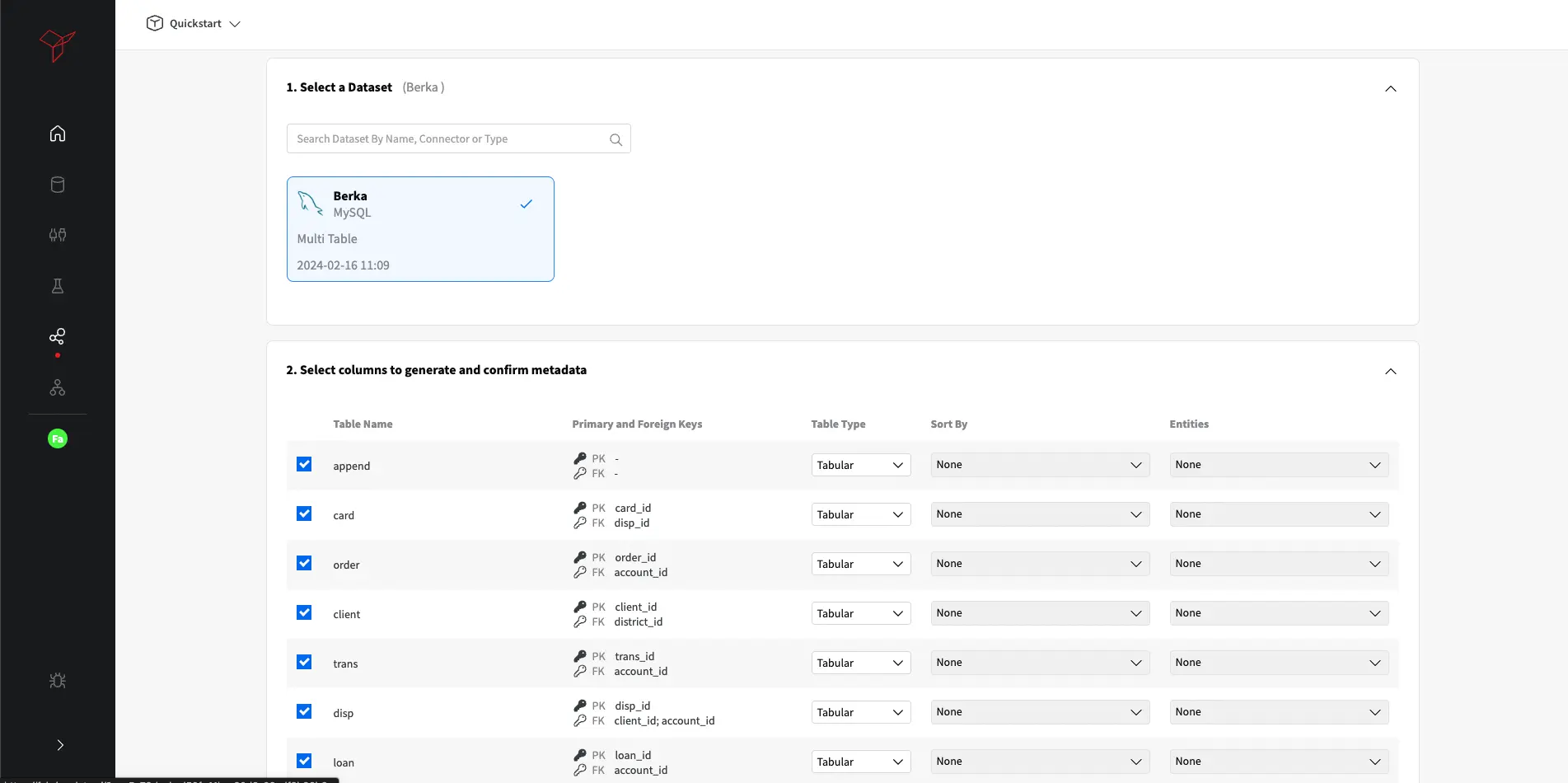 Configure the schema