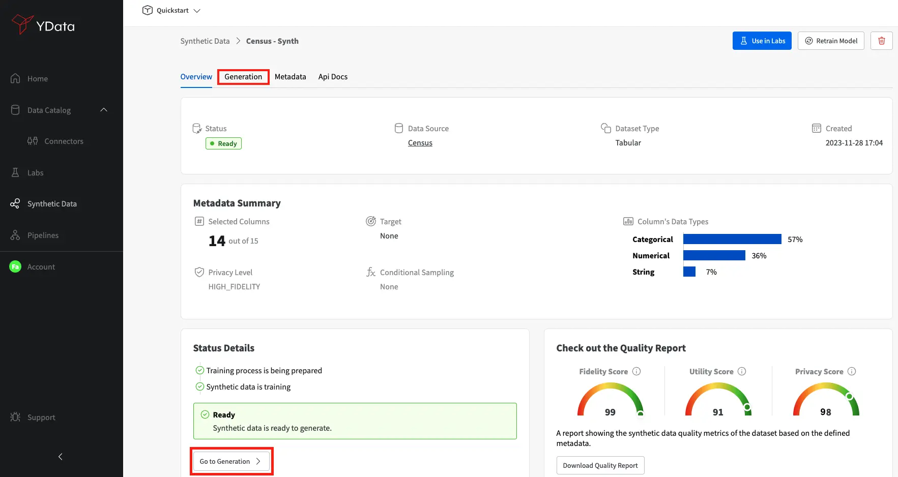 Synthetic data generator overview